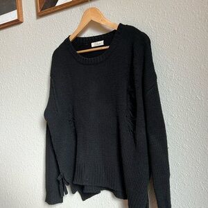 Elan distressed tie detail sweater